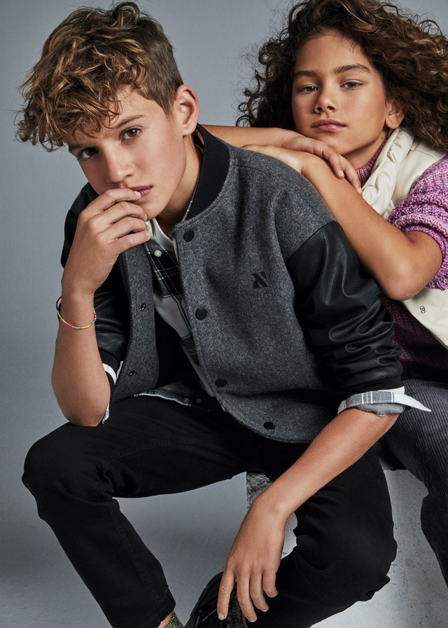 Ζακέτα bomber συνδυασμένη - ΑΝΘΡΑΚΙ 18Y