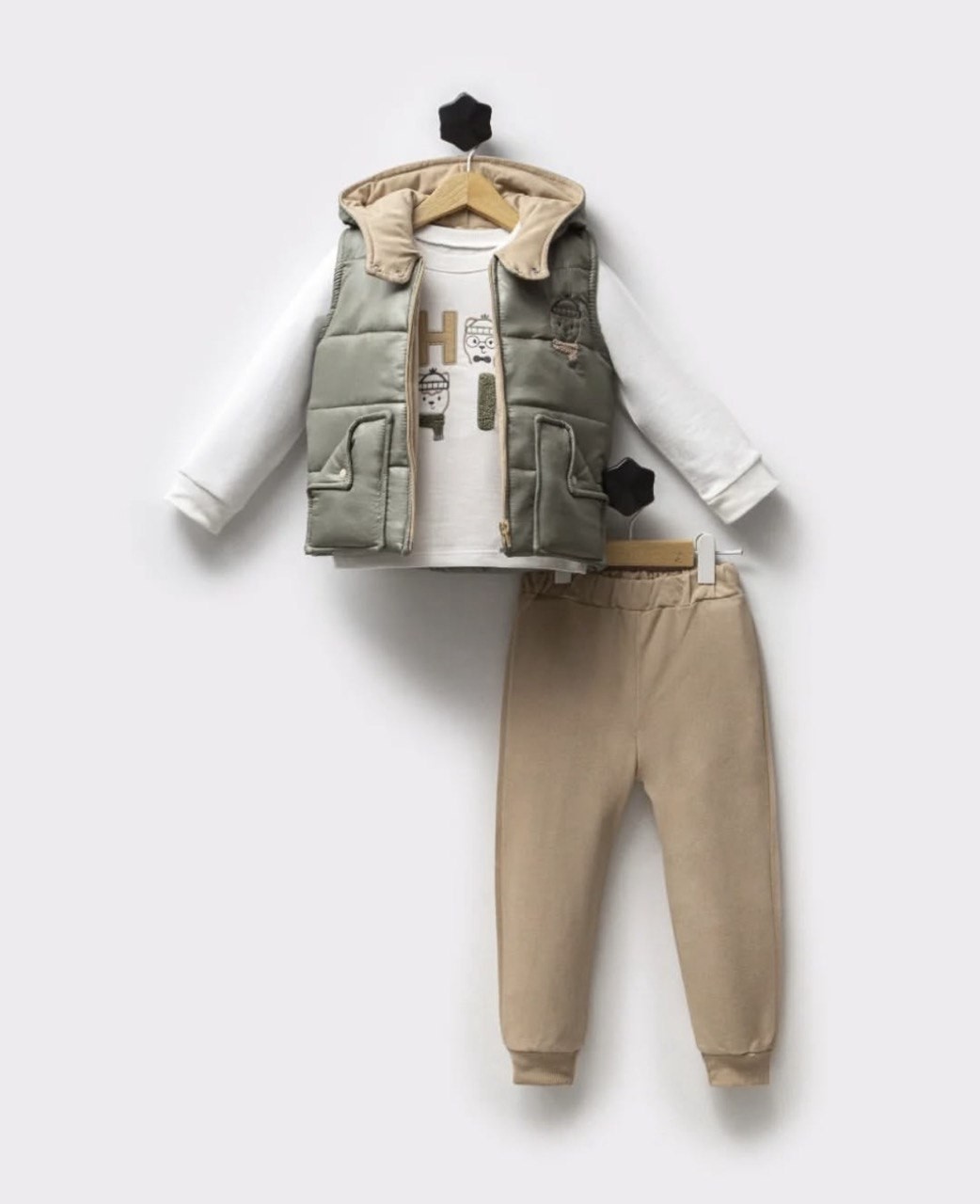 Σετ 3τμχ.με γιλέκο - ΧAKI 3Y