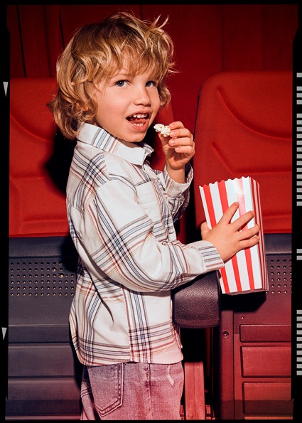 Πουκάμισο μακρυμάνικο καρό - ΜΠΕΖ 4Y