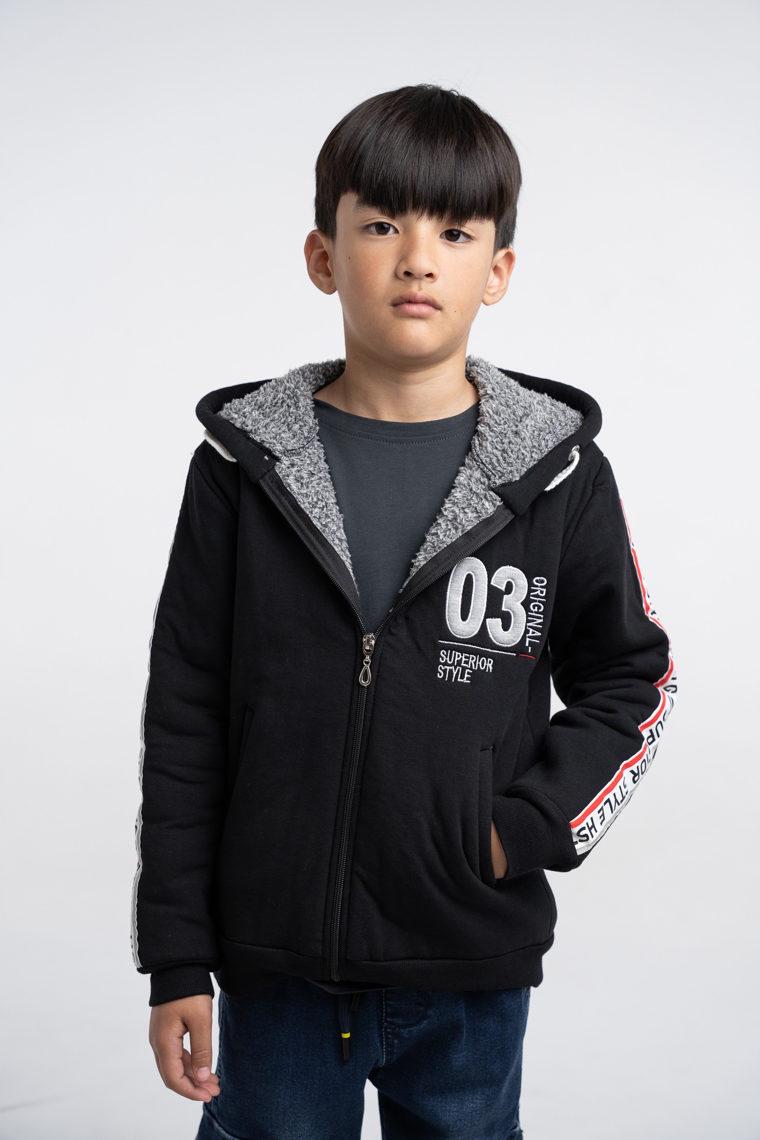 Ζακέτα με γούνα εσωτερική - ΜΑΥΡΟ 16Y