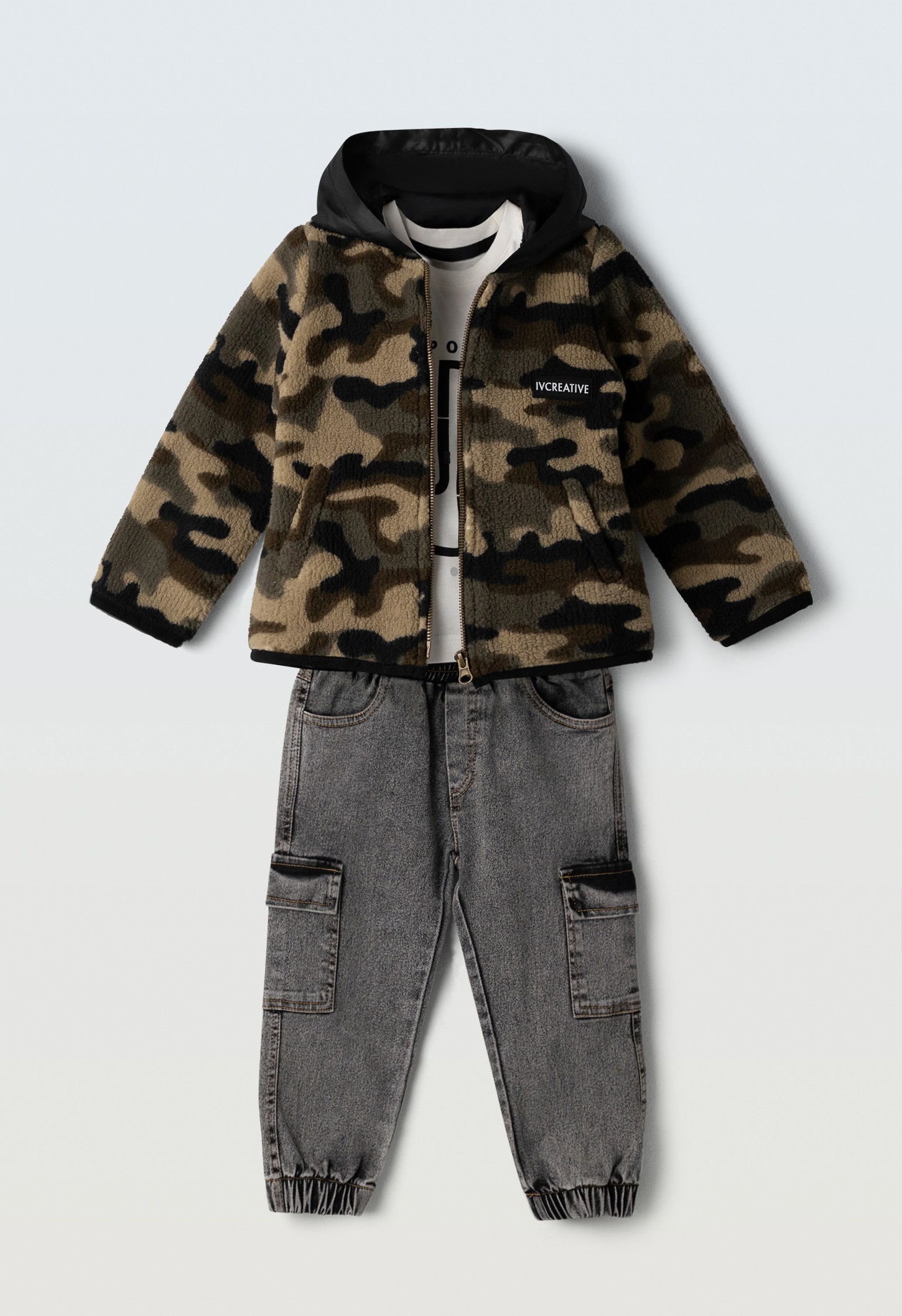 Σετ παντελόνι 3τμχ.με ζακέτα - ΧAKI 3Y