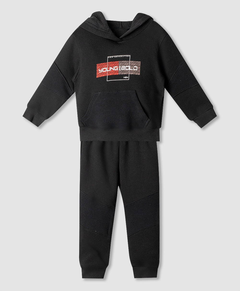 Σετ φόρμα φούτερ - ΜΑΥΡΟ 2Y