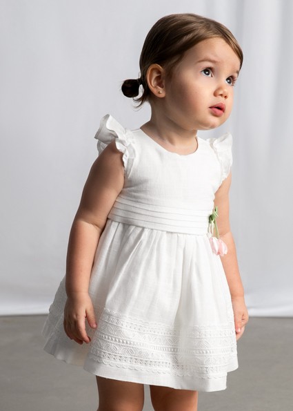 Φόρεμα δαντέλα γκιπούρ - ΕΚΡΟΥ 12M