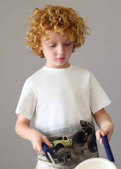 Μπλούζα κοντομάνικη στάμπα - ΛΕΥΚΟ 4Y