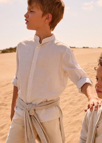 Πουκάμισο μακρυμάνικο γιακάς μαο - ΜΠΕΖ 16Y