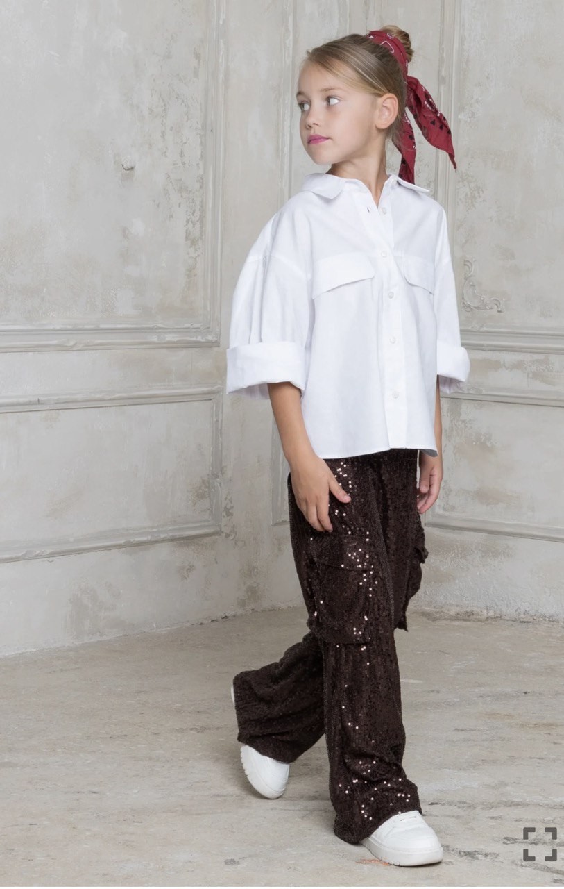 Παντελόνι cargo από παγιέτα - ΚΑΦΕ 5/6Y