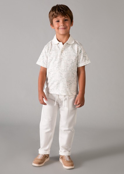 Παντελόνι λινό relaxed - ΚΡΕΜ 10Y