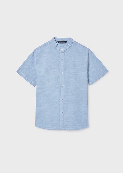 Πουκάμισο κοντομάνικο γιακάς μαο - ΓΑΛΑΖΙΟ 10Y