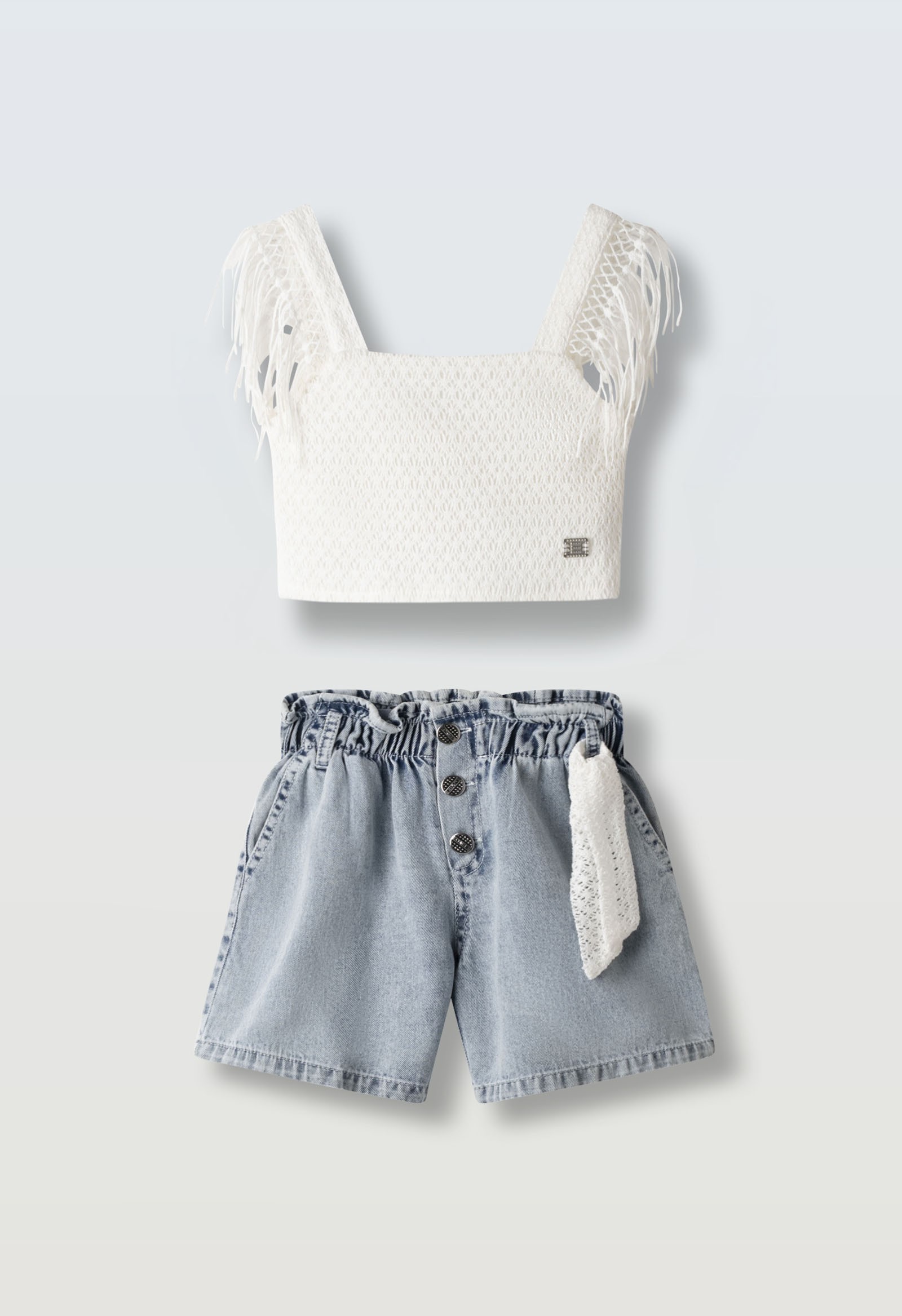 Σετ σορτς τζιν - ΛΕΥΚΟ 8Y