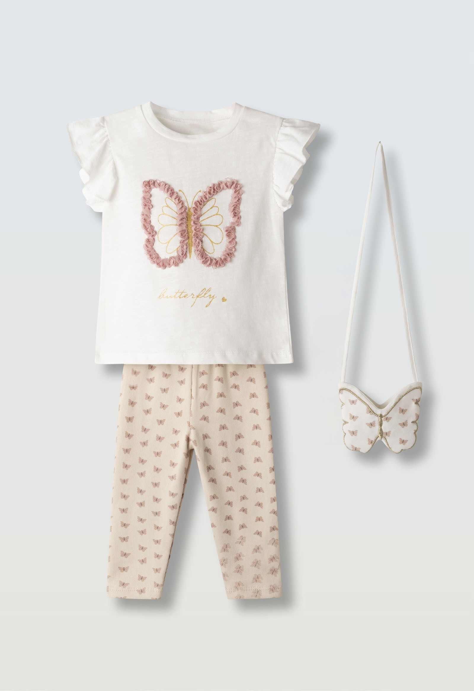 Σετ κολάν με τσαντάκι - ΕΚΡΟΥ 3Y