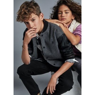 Ζακέτα bomber συνδυασμένη - ΑΝΘΡΑΚΙ 10Y