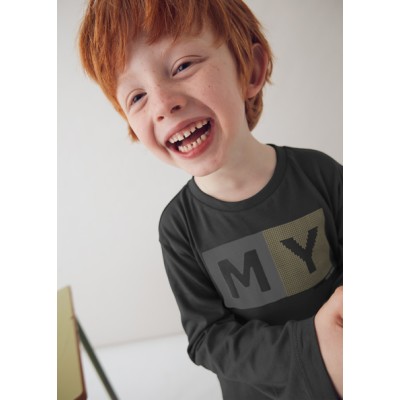 Μπλούζα μακρυμάνικη basic - ΑΝΘΡΑΚΙ 9Y