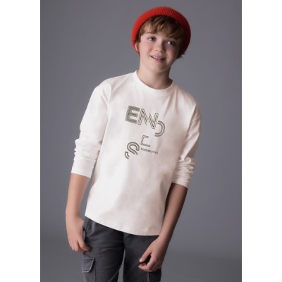 Μπλούζα μακρυμάνικη basic - ΚΡΕΜ 12Y