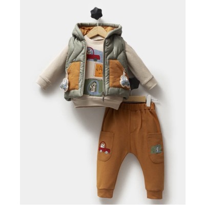 Σετ 3τμχ.με γιλέκο - ΧAKI 18M