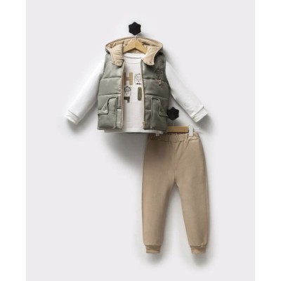 Σετ 3τμχ.με γιλέκο - ΧAKI 3Y