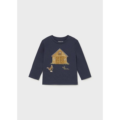 Long sleeve play farm blouse - BLUE 18M