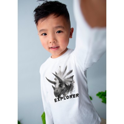 Explorer long sleeve top - CREAM 5Y