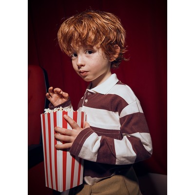 Striped long sleeve polo shirt - DAMASKIN 4Y