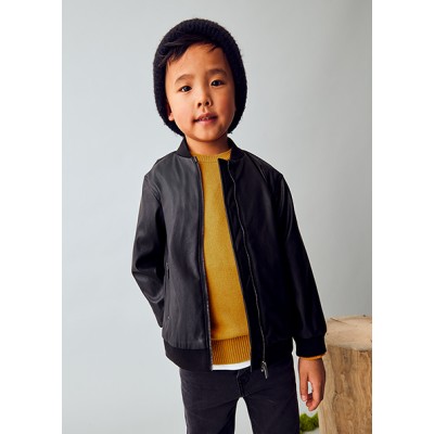 Τζάκετ τύπου δέρμα - ΜΑΥΡΟ 4Y