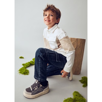 Soft denim cargo pants - BLACK BLUE 8Y