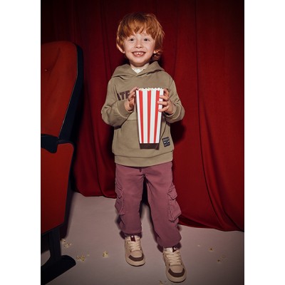 Soft cargo pants - AUBERGINE 4Y