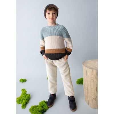 Παντελόνι jogger κοτλέ - ΓΚΡΙ 5Y