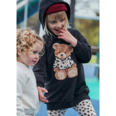 Φόρεμα φούτερ κουκούλα - ΜΑΥΡΟ 4Y