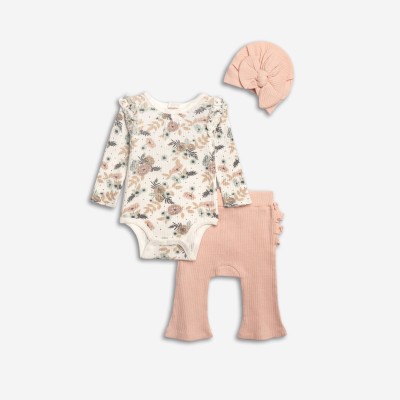 Σετ 3τεμάχια κορμάκι-παντελόνα-κορδέλα - ΣΑΠΙΟ ΜΗΛΟ 3M