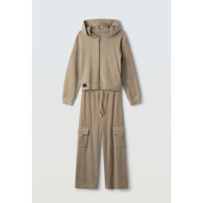 Σετ φόρμα με ζακέτα βελούδινη - ΚΑΜΕΛ 8Y