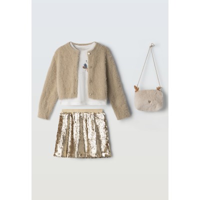 Σετ φούστα 3 τμχ. με ζακέτα - ΧΡΥΣΟ 4Y