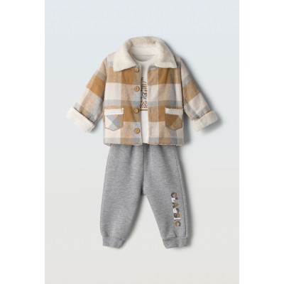 Σετ φόρμα βρεφική 3τμχ.με ζακέτα - ΓΚΡΙ 18M