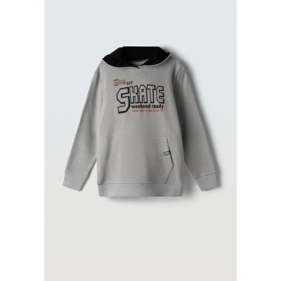 Μπλούζα φούτερ με κουκούλα - ΓΚΡΙ 6Y