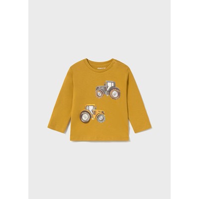 Long sleeve play tractor shirt - MUSTARD 4Y