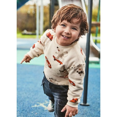 Printed sweatshirt - BEIGE 4Y