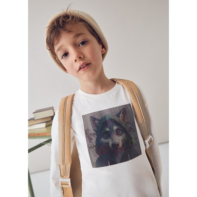 Long-sleeved interactive blouse - CREAM 8Y