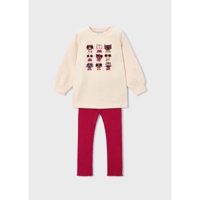 Σετ κολάν φούτερ διάτρητο - ΚΟΚΚΙΝΟ 9Y