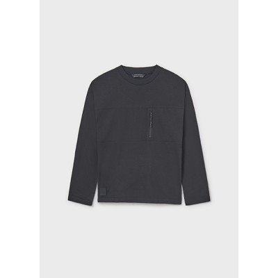 Long sleeve pocket blouse - BLACK 10Y