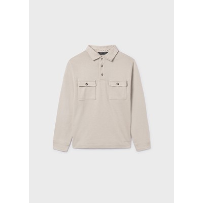 Long sleeve polo shirt - BEIGE 16Y