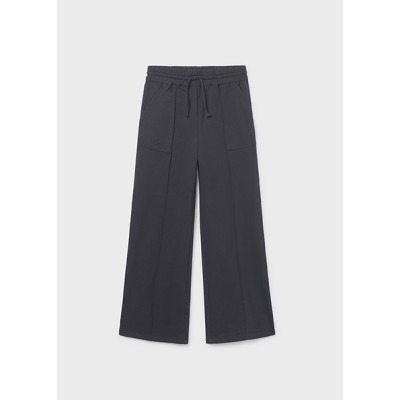 Παντελόνι μακρύ φούτερ wide leg - ΜΑΥΡΟ 16Y