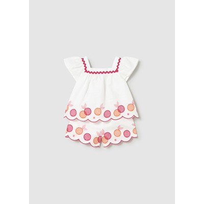 Σετ βερμούδα κεντητή - ΛΕΥΚΟ 12M