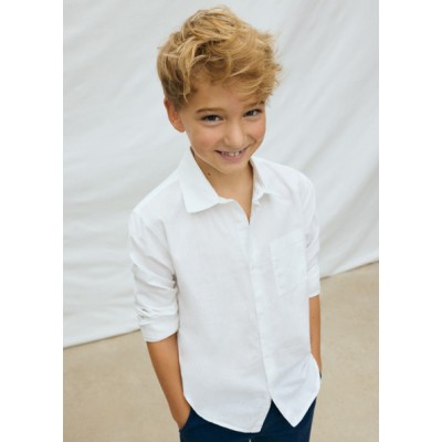 Πουκάμισο μακρυμάνικο γιακάς - ΛΕΥΚΟ 16Y