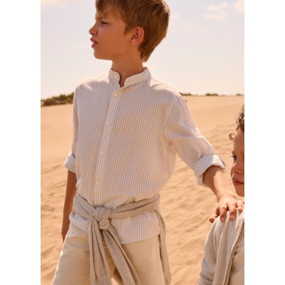 Πουκάμισο μακρυμάνικο γιακάς μαο - ΜΠΕΖ 12Y