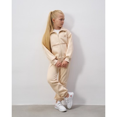 Jumpsuit with cardigan set - BEIGE 8Y