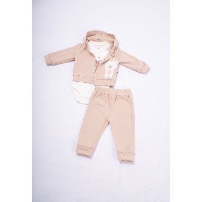 Baby set 3pcs. - BROWN 6/9M