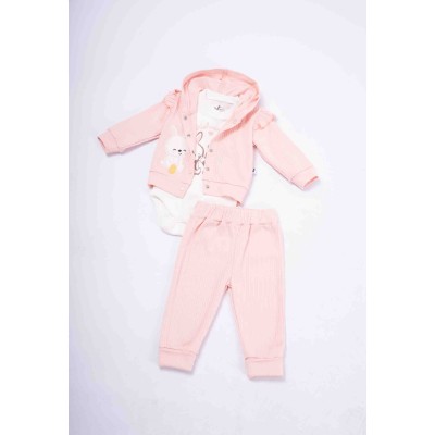 Baby set 3pcs. - SALMON 0/3M
