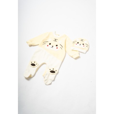 Velvet onesie - YELLOW 0/3M