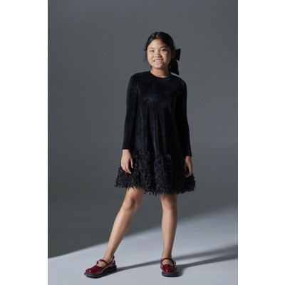 Φόρεμα βελούδο - ΜΑΥΡΟ 8Y