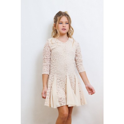 Φόρεμα δαντέλα - ΕΚΡΟΥ 5/6Y