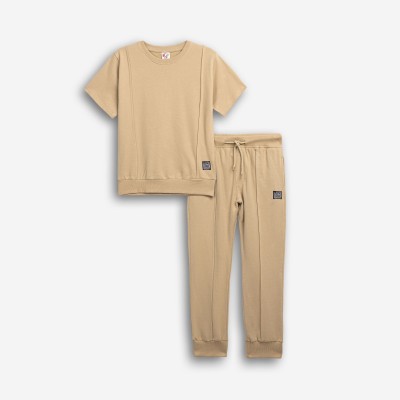 Σετ φόρμα φούτερ αχνούδιαστο με κοντομάνικο - ΜΠΕΖ 10Y