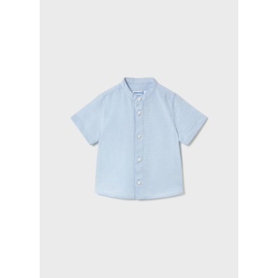Πουκάμισο κοντομάνικο λινό γιακάς μαο - ΓΑΛΑΖΙΟ 3Y